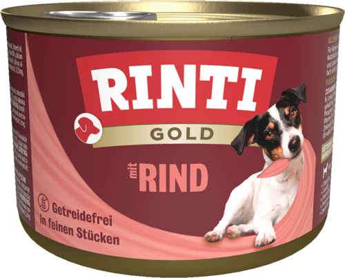 Rinti Gold Rind 185 g – getreidefreies Hundefutter mit Rind & Innereien