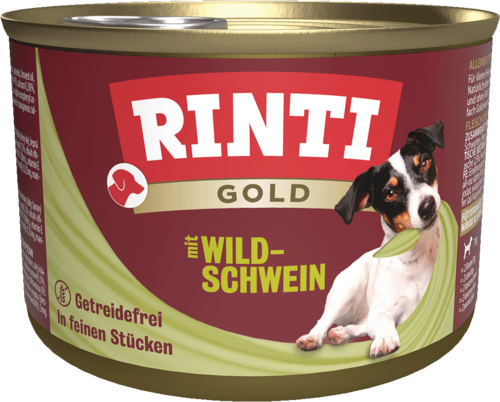 Rinti Gold Wildschwein Dose 12er – getreidefreies Hundefutter mit Wildschwein & Innereien