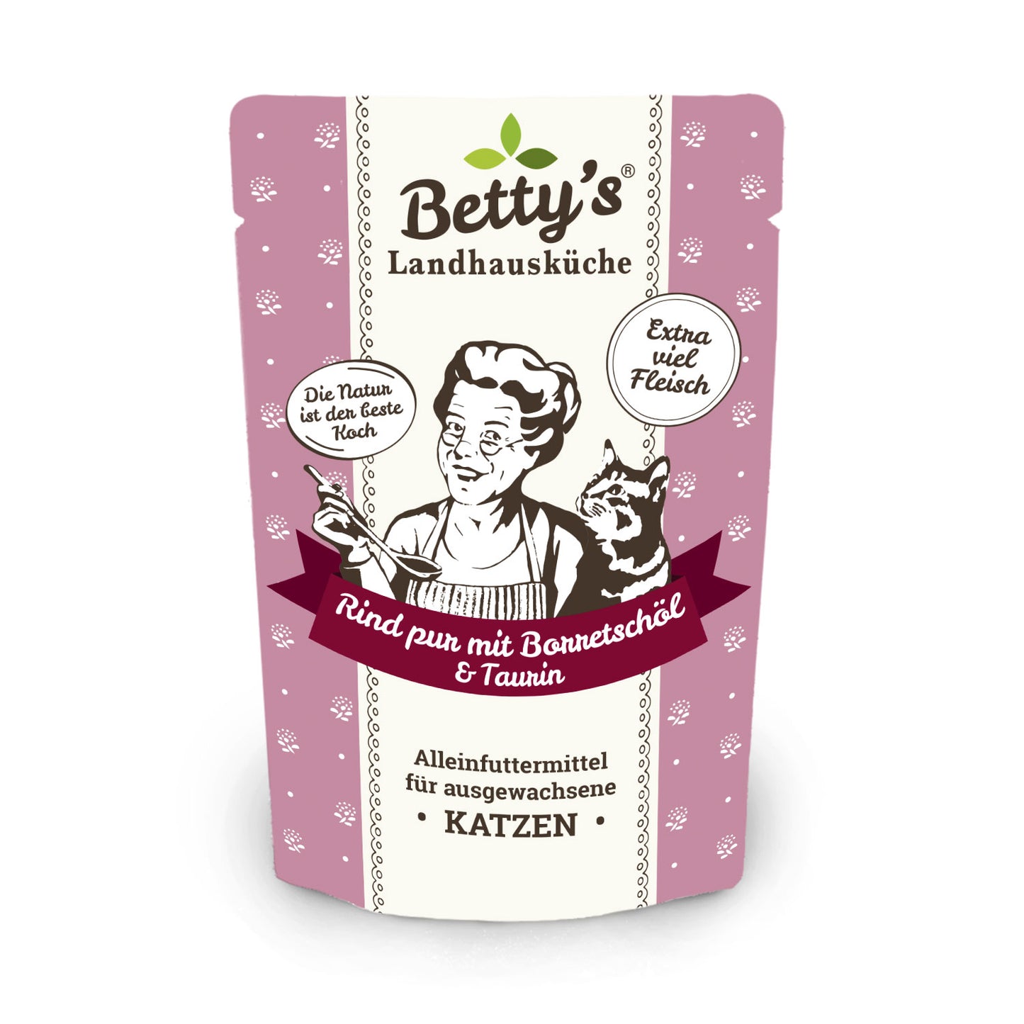 Betty's Landhausküche Nassfutter Katze Rind pur & Borretschöl