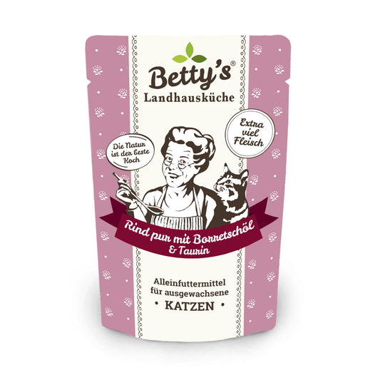 Betty's Landhausküche Nassfutter Katze Rind pur & Borretschöl