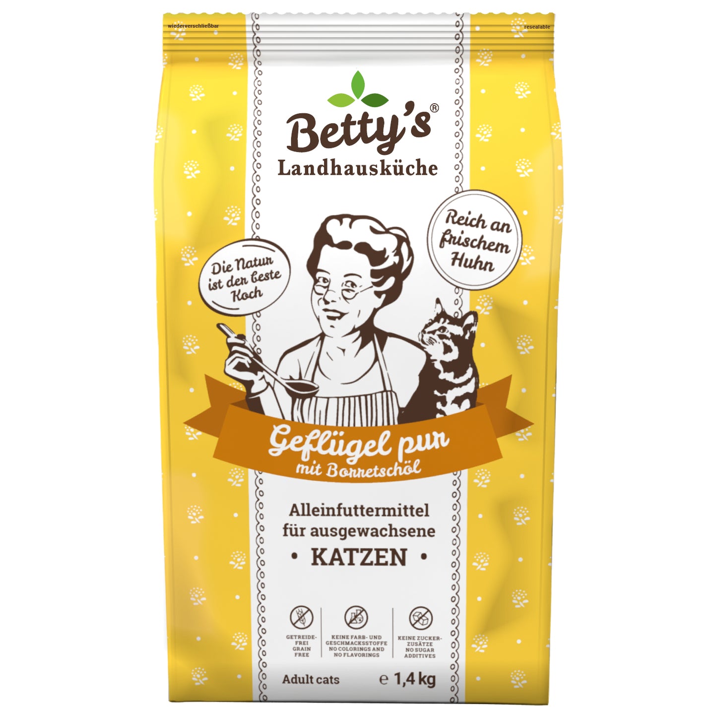 Betty`s Landhausküche Katze Adult Geflügel pur – Premium Trockenfutter