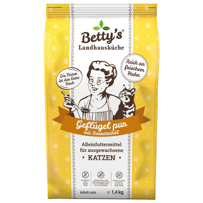 Betty`s Landhausküche Katze Adult Geflügel pur – Premium Trockenfutter
