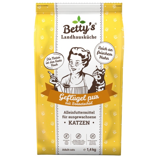 Betty`s Landhausküche Katze Adult Geflügel pur 4 x 1,4kg